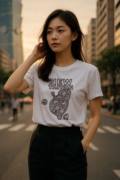 藝術塗鴉台灣Ｔ恤｜笑容與愛心構成的寶島能量3