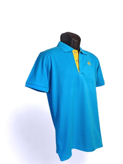 戴帽紳士象-POLO衫-男-翠藍色2