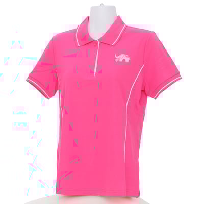 白象聞蓮-POLO衫-女-胭脂紅色1