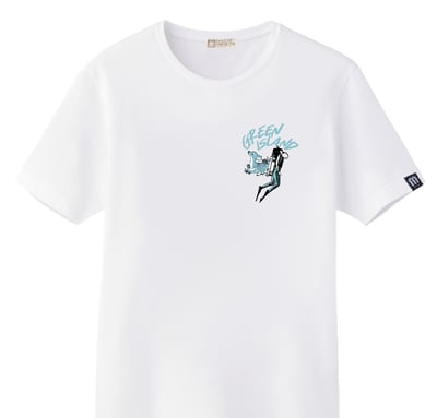 湛藍綠島T恤_logo款1
