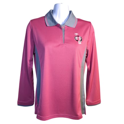 平安是福-竹碳纖維POLO衫長袖款-女-粉紅色1