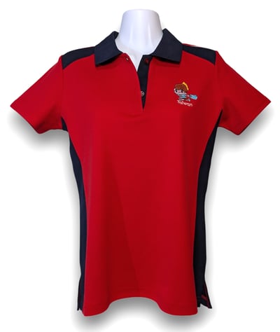 小八將-運動顯瘦款-POLO衫-女-紅色1