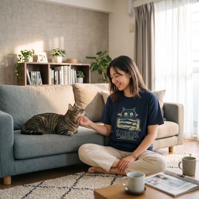 貓貓魚罐頭T恤(catfood t-shirt)2