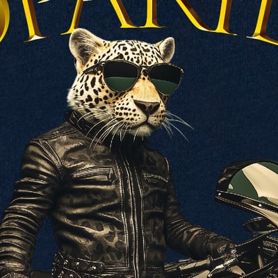 「LEOPARIDER 1977 TAIWAN」金盔豹異形光影重機T恤2