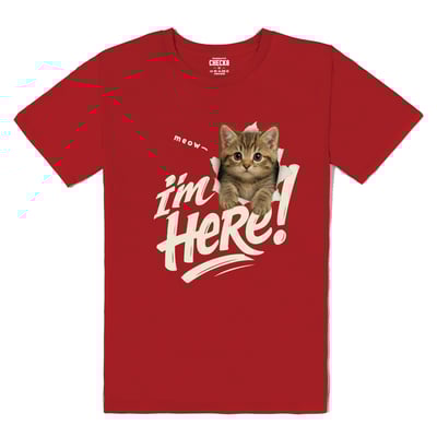 【洞洞貓】I'm HeRe!美國短毛貓T恤1