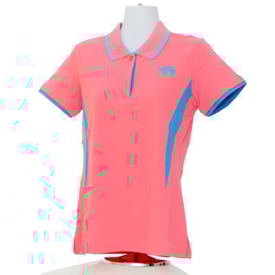 白象聞蓮-POLO衫-女-玫瑰紅色1