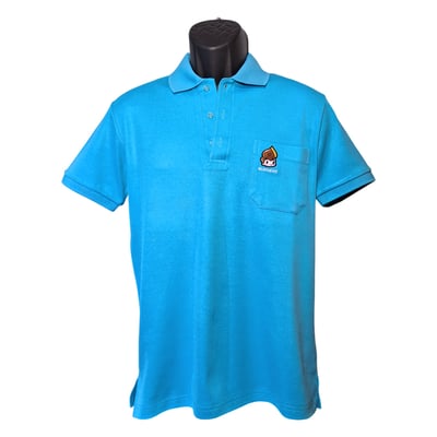 小八將logo款-POLO衫-男-翠藍色1