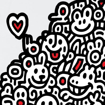 藝術塗鴉台灣Ｔ恤｜笑容與愛心構成的寶島能量2