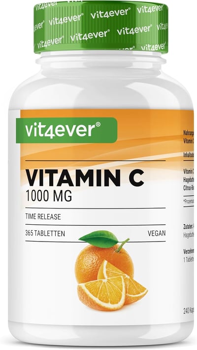 🌿 Vit4ever® 維生素 C 1000mg 緩釋錠｜365片1