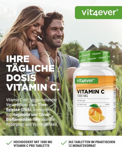 🌿 Vit4ever® 維生素 C 1000mg 緩釋錠｜365片6