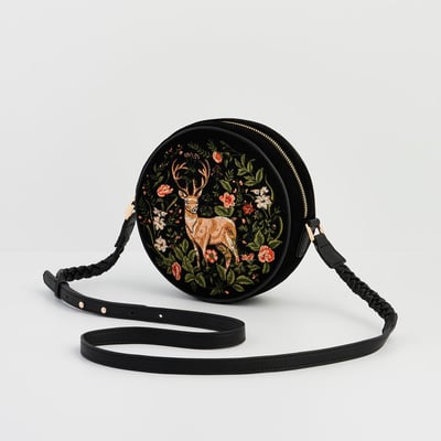 Fable England 極光鹿刺繡圓形包4