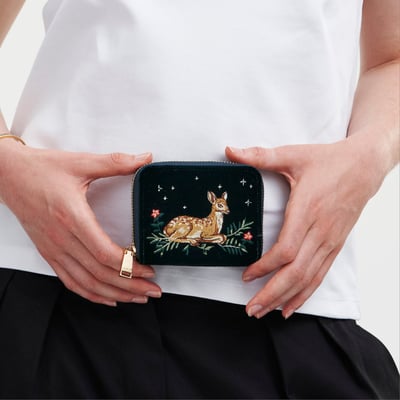 Fable England 小鹿刺繡小短夾1