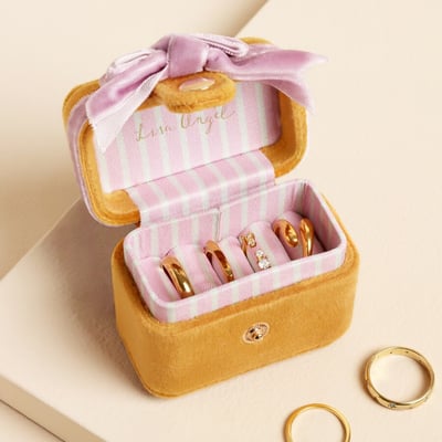 Lisa Angel 芥黃粉紅戒指盒2