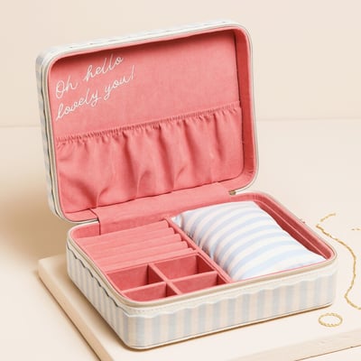 Lisa Angel 藍條紋亞麻飾品盒6