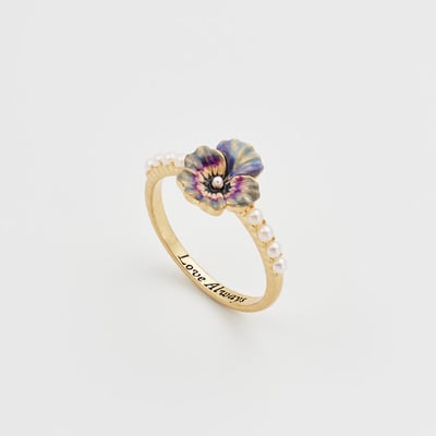 Fable England 三色堇珍珠戒指3