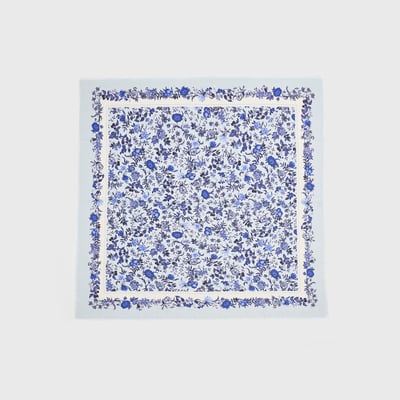 Fable England 藍調花卉絲巾3