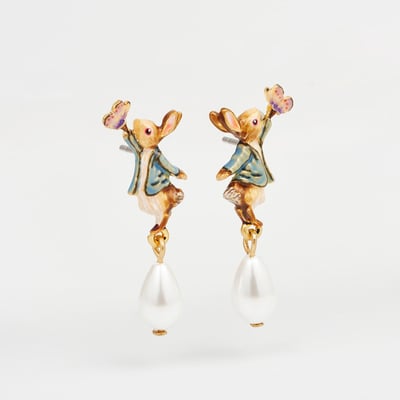 Fable England 彼得兔珍珠耳環1