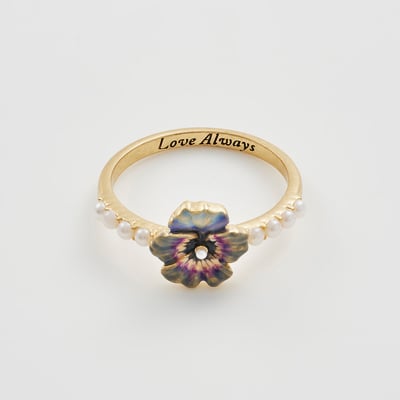 Fable England 三色堇珍珠戒指1