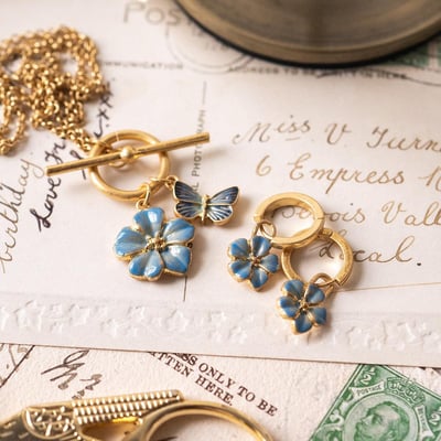 Fable England 勿忘我圈圈耳環1