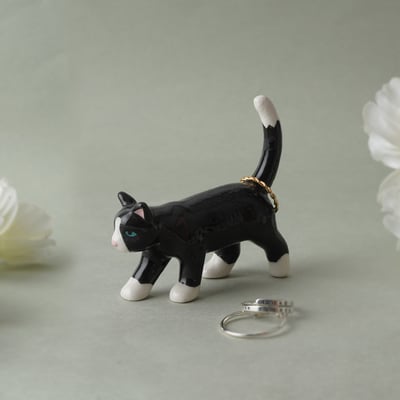 CGB 幸運黑貓戒指架1