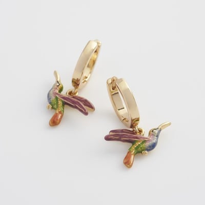 Fable England 蜂鳥彩繪耳環3