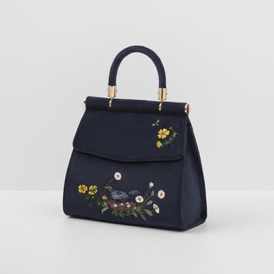 Fable England 黑鳥刺繡托特包3