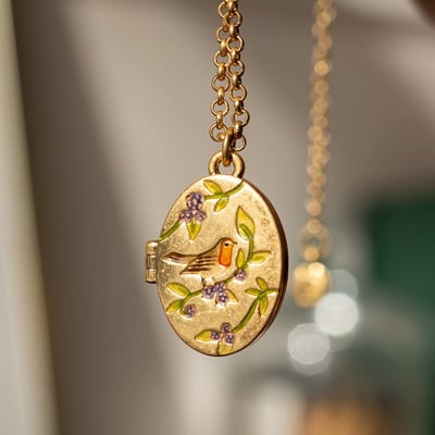 Fable England 知更鳥相片項鍊1