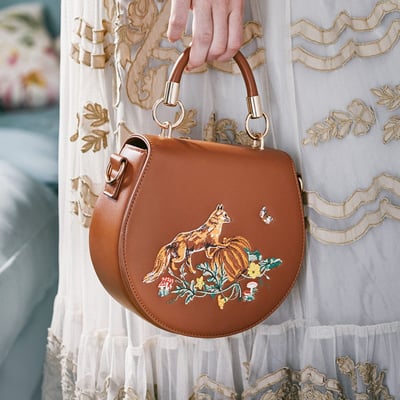 Fable England 狐狸南瓜刺繡馬鞍包1