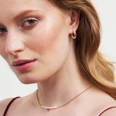 Fable England 珍珠愛心耳環2