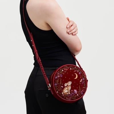 Fable England 星望兔刺繡圓形包2