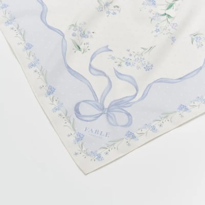 Fable England 水藍蝴蝶結方巾3