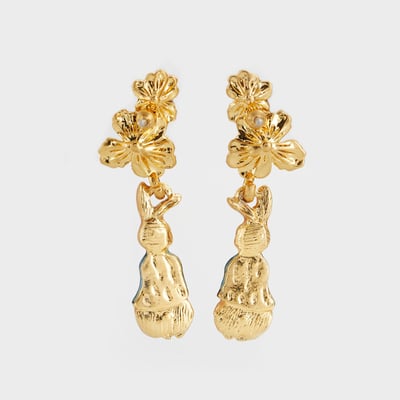 Fable England 彼得兔花卉耳環3