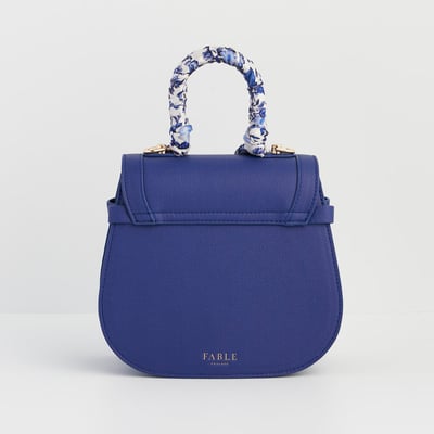 Fable England 藍花卉手提馬鞍包8