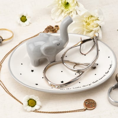 CGB 灰色大象飾品盤1