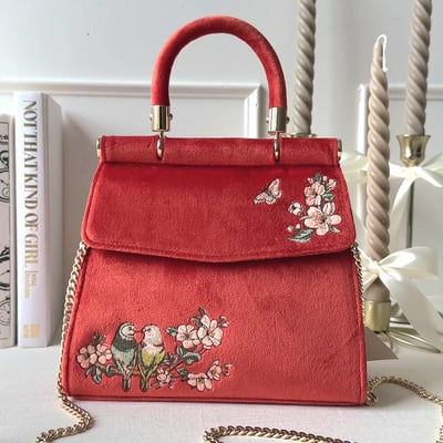 Fable England 愛情鳥刺繡托特包1