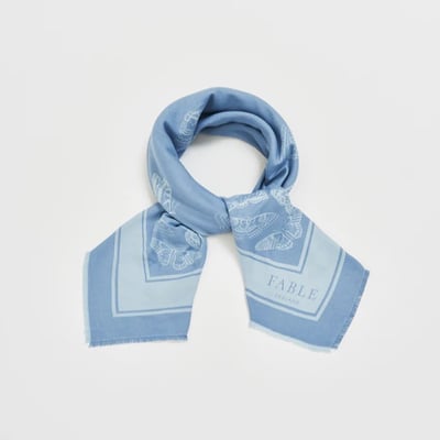 Fable England 藍蝶緹花披肩1