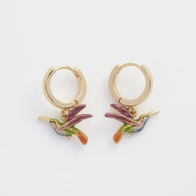 Fable England 蜂鳥彩繪耳環2