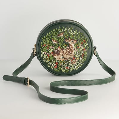 Fable England 小鹿刺繡圓形包2