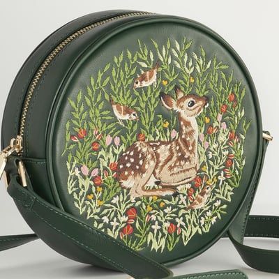 Fable England 小鹿刺繡圓形包3