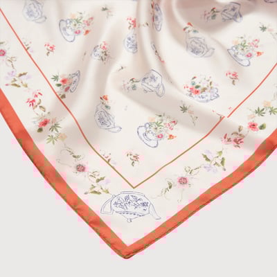 Fable England 午茶奶油長絲巾2