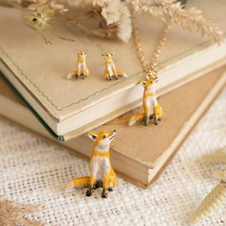 Fable England 狐狸琺瑯耳環1