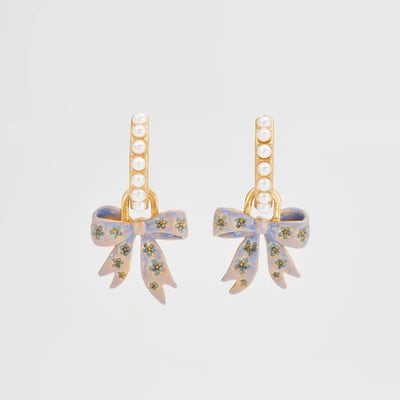 Fable England 蝴蝶結珍珠耳環1