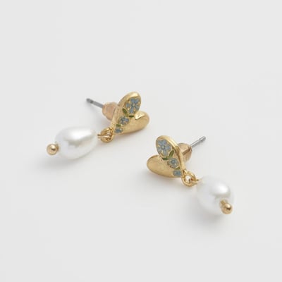 Fable England 勿忘我珍珠耳環4