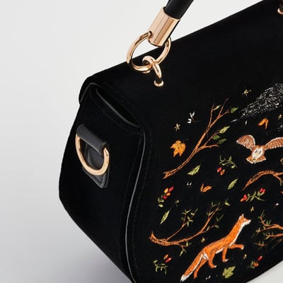 Fable England 狐狸貓頭鷹刺繡馬鞍包7