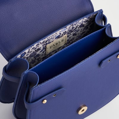 Fable England 藍花卉手提馬鞍包7