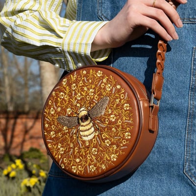 Fable England 蜜蜂刺繡圓形包1