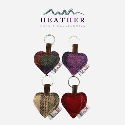 Heather 心形花呢吊飾1