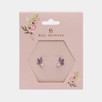Bill Skinner 蝴蝶珍珠耳環2