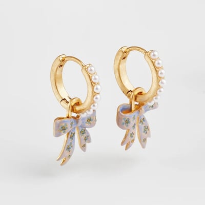 Fable England 蝴蝶結珍珠耳環3