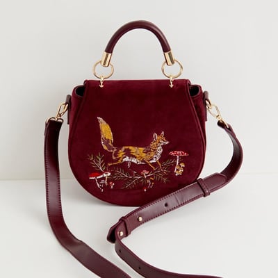 Fable England 狐狸蘑菇刺繡馬鞍包2